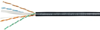 Кабель информационный Cabeus UTP-4P-Cat.6-SOLID-OUT-LSZH-UV кат.6 U/UTP LSZH универсальный 305м черный - купить недорого с доставкой в интернет-магазине