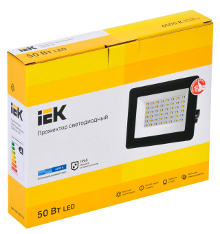 Прожектор уличный IEK СДО LPDO601-50-65-K02 светодиодный 50Втчерный - купить недорого с доставкой в интернет-магазине