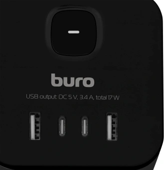Сетевой разветвитель Buro BU-PW3UC-B (3 розетки) черный (пакет ПЭ) - купить недорого с доставкой в интернет-магазине