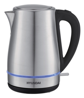 Чайник электрический Hyundai HYK-S3020 1.7л. 2200Вт серебристый матовый/черный (корпус: металл) - купить недорого с доставкой в интернет-магазине