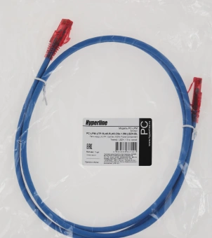 Патч-корд Hyperline PC-LPM-UTP-RJ45-RJ45-C5e-1.5M-LSZH-BL UTP RJ-45 вил.-вилка RJ-45 кат.5E 1.5м синий LSZH 24AWG - купить недорого с доставкой в интернет-магазине