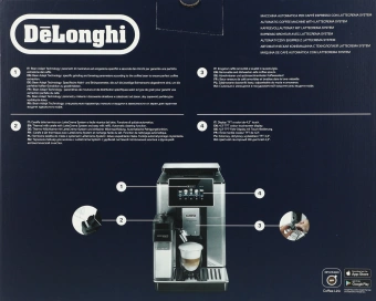 Кофемашина Delonghi ECAM610.75.MB 1450Вт черный/серебристый - купить недорого с доставкой в интернет-магазине