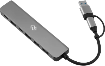 Разветвитель USB-C + USB-A Digma DHUB-7USB-AC 7порт. серебристый - купить недорого с доставкой в интернет-магазине