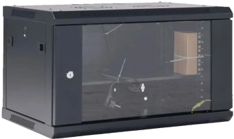 Шкаф коммутационный Rexant (04-0654-112) настенный 6U 400x542мм пер.дв.стекл черный - купить недорого с доставкой в интернет-магазине