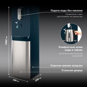 Кулер Hyundai AquaSense UV H-WD7825C напольный компрессорный графитовый - купить недорого с доставкой в интернет-магазине
