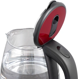 Чайник электрический Scarlett SC-EK27G65 1.8л. 1800Вт красный/черный корпус: стекло/металл/пластик - купить недорого с доставкой в интернет-магазине