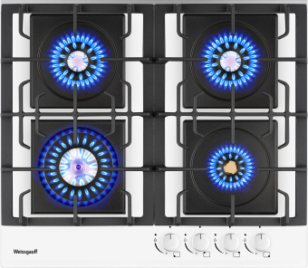 Газовая варочная поверхность Weissgauff HGG 6445 WH Volcano Burner белый - купить недорого с доставкой в интернет-магазине