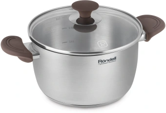 Кастрюля Rondell Coffee Bean RDS-1645 5.7л. d=24см (с крышкой) стальной - купить недорого с доставкой в интернет-магазине