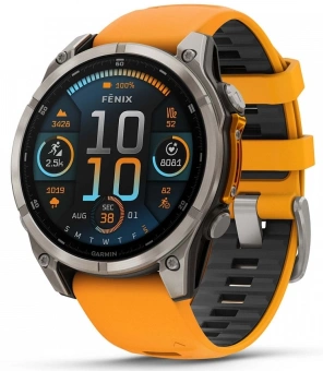 Смарт-часы Garmin Fenix 8 47мм 1.4" AMOLED корп.серый рем.оранжевый разм.брасл.:125-208мм (010-02904-11) - купить недорого с доставкой в интернет-магазине