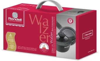 Ковш Rondell Walzer RDA-764 1.3л. d=16см (с крышкой) черный - купить недорого с доставкой в интернет-магазине