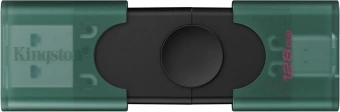 Флеш Диск Kingston 128GB DataTraveler Duo G2 DTDEG2/128GB USB3.0 зеленый/черный - купить недорого с доставкой в интернет-магазине