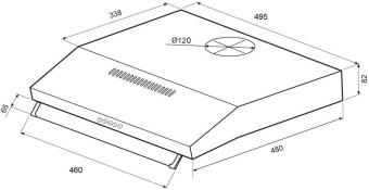 Вытяжка козырьковая Krona Osten 500 Pb черный управление: кнопочное (1 мотор) - купить недорого с доставкой в интернет-магазине