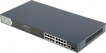Коммутатор Hikvision DS-3E0518P-E(B) (L2) 17x1Гбит/с 1SFP 16PoE 16PoE+ 230W неуправляемый - купить недорого с доставкой в интернет-магазине