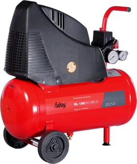 Компрессор поршневой Fubag OL 195/24 CM1.5 безмасляный 180л/мин 24л 1100Вт красный/черный - купить недорого с доставкой в интернет-магазине
