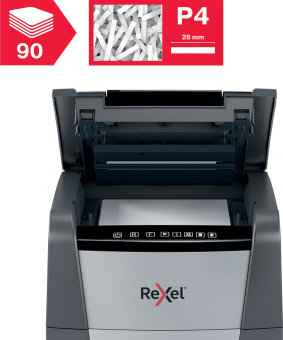 Шредер Rexel Optimum AutoFeed 90X черный с автоподачей (секр.P-4) фрагменты 90лист. 34лтр. скрепки скобы пл.карты - купить недорого с доставкой в интернет-магазине