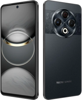 Смартфон Tecno Spark 30 128Gb 8Gb черный моноблок 3G 4G 2Sim 6.78" 1080x2436 Android 14 64Mpix 802.11 a/b/g/n/ac NFC GPS GSM900/1800 GSM1900 TouchSc Protect VidConf FM A-GPS microSD max1024Gb - купить недорого с доставкой в интернет-магазине
