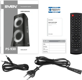 Колонка порт. Sven АС PS-930 черный 150W 1.0 BT/3.5Jack 7200mAh (SV-022402) - купить недорого с доставкой в интернет-магазине