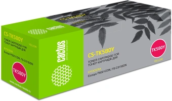 Картридж лазерный Cactus CS-TK580Y TK-580Y желтый (2800стр.) для Kyocera FS-C5150DN/P6021 Ecosys - купить недорого с доставкой в интернет-магазине