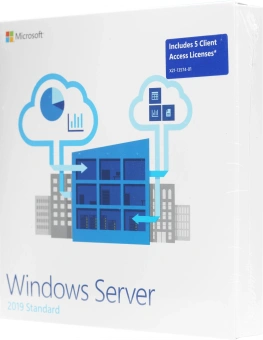 Операционная система Microsoft Windows Server 2019 Standard 5 Clt 64 bit Eng DVD BOX (P73-07680) - купить недорого с доставкой в интернет-магазине