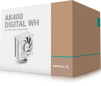 Устройство охлаждения(кулер) Deepcool AK400 Digital Wh Soc-AM5/AM4/1151/1200/1700 4-pin Al+Cu 220W 695gr Ret - купить недорого с доставкой в интернет-магазине