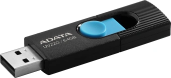 Флеш Диск A-Data 64GB UV220 AUV220-64G-RBKBL USB2.0 черный/синий - купить недорого с доставкой в интернет-магазине