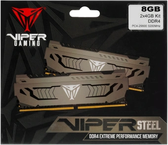 Память DDR4 2x4Gb 3200MHz Patriot PVS48G320C6K Viper Steel RTL Gaming PC4-25600 CL16 DIMM 288-pin 1.35В dual rank с радиатором Ret - купить недорого с доставкой в интернет-магазине