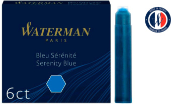 Картридж Waterman International (CWS0110950) Serenity Blue чернила для ручек перьевых (6шт) - купить недорого с доставкой в интернет-магазине