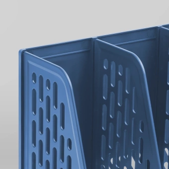 Лоток вертикальный Deli E9849 BLUE 4отд. сборный для бумаг 325x320x275мм синий пластик пластиковый пакет - купить недорого с доставкой в интернет-магазине