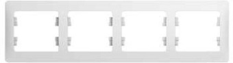 Рамка Schneider Electric Glossa GSL000104 накладная 4x горизонтальный монтаж пластик белый - купить недорого с доставкой в интернет-магазине