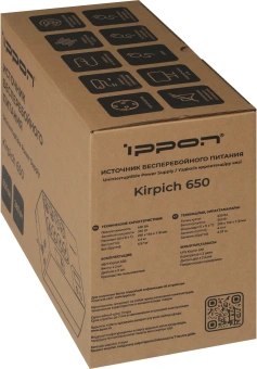 Источник бесперебойного питания Ippon Kirpich 650 360Вт 650ВА черный - купить недорого с доставкой в интернет-магазине