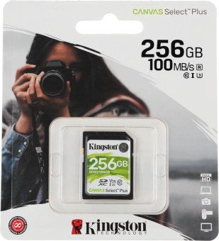 Флеш карта SDXC 256GB Kingston SDS2/256GB Canvas Select Plus w/o adapter - цена, купить или заказать с доставкой в интернет-магазине Флеш карта SDXC 256GB Kingston SDS2/256GB Canvas Select Plus w/o adapter - купить недорого с доставкой в интернет-магазине