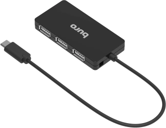 Разветвитель USB-C Buro BPH-C-1730 4порт. черный (BU-USBC-HUB-4U21) - купить недорого с доставкой в интернет-магазине