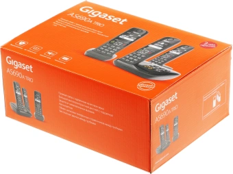 Р/Телефон Dect Gigaset AS690A Trio черный (труб. в компл.:3шт) автооветчик АОН - купить недорого с доставкой в интернет-магазине