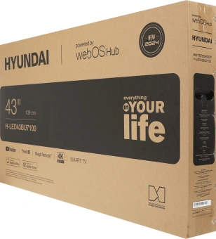 Телевизор LED Hyundai 43" H-LED43BU7100 WebOS Frameless Metal серый/серый 4K Ultra HD 60Hz MEMC DVB-T DVB-T2 DVB-C DVB-S DVB-S2 USB WiFi Smart TV - купить недорого с доставкой в интернет-магазине