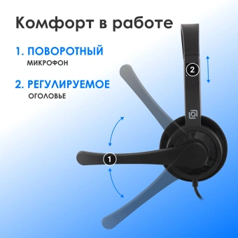 Наушники с микрофоном Оклик HS-M600 черный 1.8м накладные оголовье (1900372) - купить недорого с доставкой в интернет-магазине