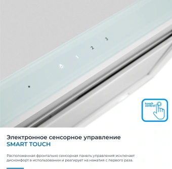 Вытяжка встраиваемая Zugel ZHT652GW белый управление: сенсорное (1 мотор) - купить недорого с доставкой в интернет-магазине