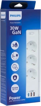 Сетевой фильтр Philips CHP8236WB/51 3м (3 розетки) белый (коробка) - купить недорого с доставкой в интернет-магазине