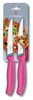 Набор ножей Victorinox Swiss Classic (6.7936.12L5B) для пиццы компл.:2предм. розовый блистер - купить недорого с доставкой в интернет-магазине