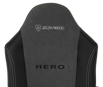 Кресло игровое Zombie Hero серый ткань/эко.кожа крестов. пластик - купить недорого с доставкой в интернет-магазине
