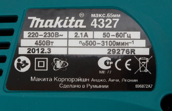 Лобзик Makita 4327 450Вт 3100ходов/мин от электросети - купить недорого с доставкой в интернет-магазине