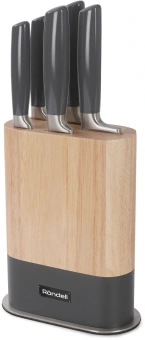 Набор ножей кухон. Rondell Filigran RD-2007 компл.:6предм. с подставкой дерево/серый подар.коробка - купить недорого с доставкой в интернет-магазине