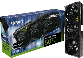 Видеокарта Palit PCI-E 5.0 PA-RTX5070 GAMINGPRO-S OC NVIDIA GeForce RTX 5070 12Gb 192bit GDDR7 2325/28000 HDMIx1 DPx3 HDCP Ret - купить недорого с доставкой в интернет-магазине