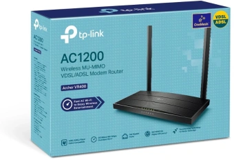 Роутер беспроводной TP-Link Archer VR400 AC1200 10/100/1000BASE-TX/VDSL/ADSL черный - купить недорого с доставкой в интернет-магазине