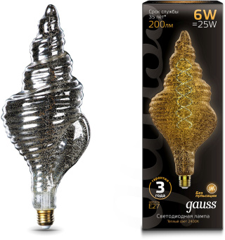 Лампа филам. Gauss Filament Vintage 6Вт цок.:E27 спираль 220B св.свеч.бел.теп. (упак.:1шт) (166802008) - купить недорого с доставкой в интернет-магазине