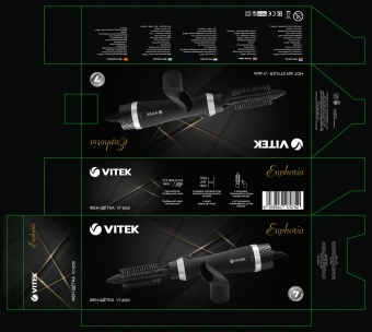 Фен-щетка Vitek VT-8250 1200Вт черный - купить недорого с доставкой в интернет-магазине