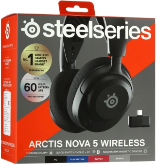 Наушники с микрофоном Steelseries Arctis Nova 5 черный накладные BT/Radio оголовье (61670) - купить недорого с доставкой в интернет-магазине