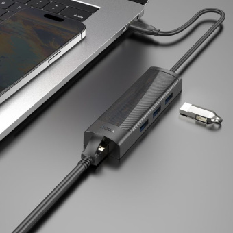 Разветвитель USB-C Hoco HB42 Type-C 3порт. черный - купить недорого с доставкой в интернет-магазине