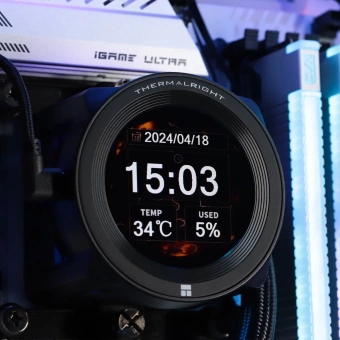 Система водяного охлаждения Thermalright Core Vision 360 ARGB Soc-AM5/AM4/1200/1700/1851 черный 4-pin 27.7dB Al LCD Ret (C-VISION-360-BL-ARGB) - купить недорого с доставкой в интернет-магазине