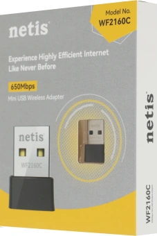 Сетевой адаптер Wi-Fi Netis WF2160C AC650 USB 2.0 (ант.внутр.) 1ант. - купить недорого с доставкой в интернет-магазине