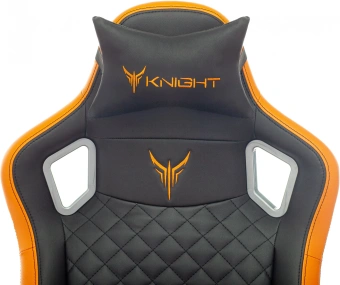 Кресло игровое Knight Outrider черный/оранжевый ромбик эко.кожа с подголов. крестов. металл - купить недорого с доставкой в интернет-магазине